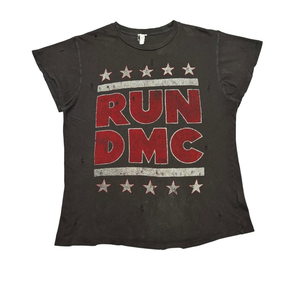 Madeworn Run DMC Stars Distressed T Shirt Men's Small Vintage Rap